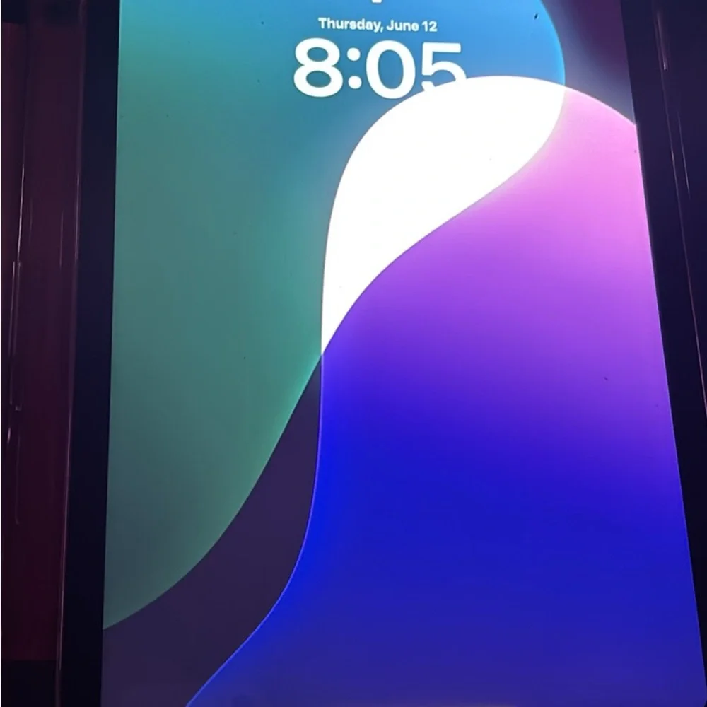 Apple Tablet with Black and Purple Display